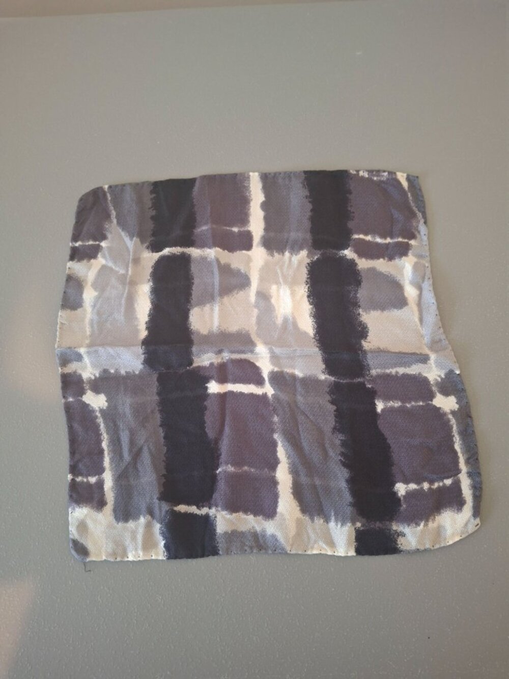 Abstract Square Scarf Black Gray Cream Geometric Neck Hair Bag Scarf Minimalist